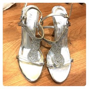 Silver heels from Aldo
